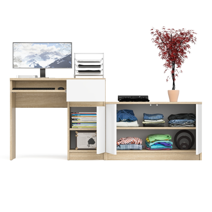 Прямые компьютерные столы, Тумба Мори МА900-1 и стол компьютерный Мори МС-1 правый