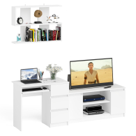 Прямые компьютерные столы, МС-6 стол ящики справа с тумбой Мори 1200-1 и полкой на 900