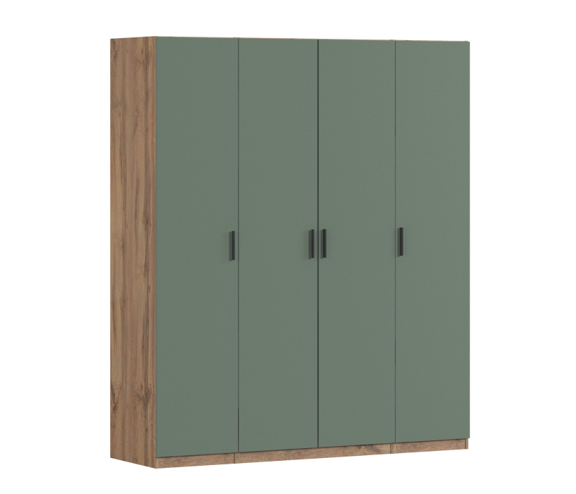 Для одежды, Шкаф четырехдверный Макс 2000 мм, вариант №3 (ЛДСП, корпус дуб вотан)