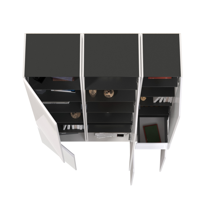 Шкафы распашные, Два шкафа Сидней с дверками и один шкаф Сидней с ящиком