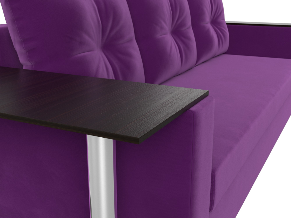 Диваны еврокнижки, Диван прямой Атланта со столом слева, микровельвет