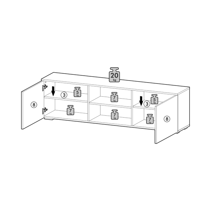 Стенки для гостиной, Гостиная Вирола. Комплектация 1