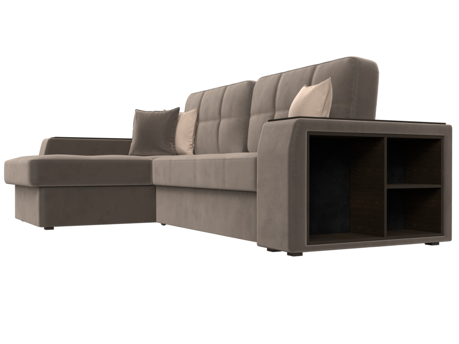 Диваны угловые в гостиную, Угловой диван Брюссель левый угол, велюр