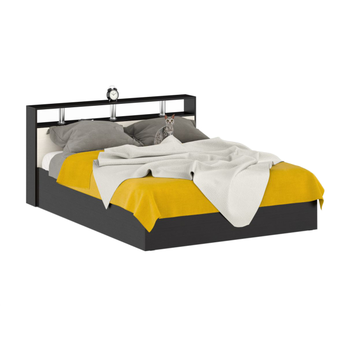 Спальные гарнитуры, Кровать с ящиками Камелия 1600 с двумя прикроватными тумбами