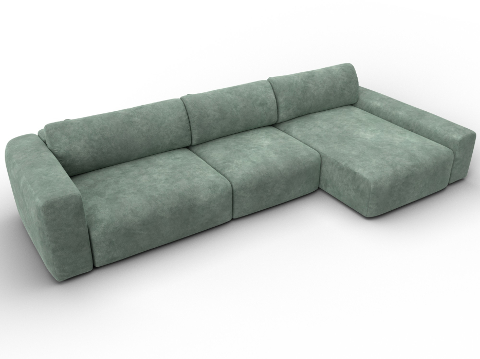 Диваны угловые в гостиную, Диван угловой Лига-066 НПБ Лонг угол правый, велюр BRUT