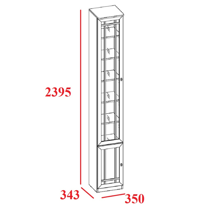 Шкафы распашные, Шкаф книжный Sherlock 311 левый