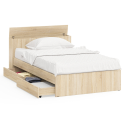 Кровать с ящиками и ящиком для хранения белья односпальная Ксения 1200