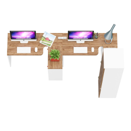 Два письменных стола и пенал для одежды Лидер-8