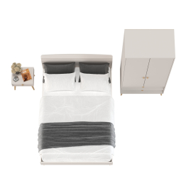 Шкаф 2-х дверный с кроватью двуспальной Афина 1400 и прикроватной тумбочкой