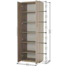 Шкаф с полками Мелодия МП-21 80х60