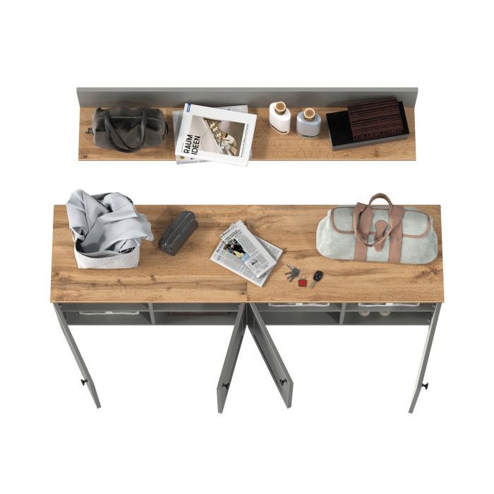 Прихожие, Две тумбы с дверками и навесная полка Остин