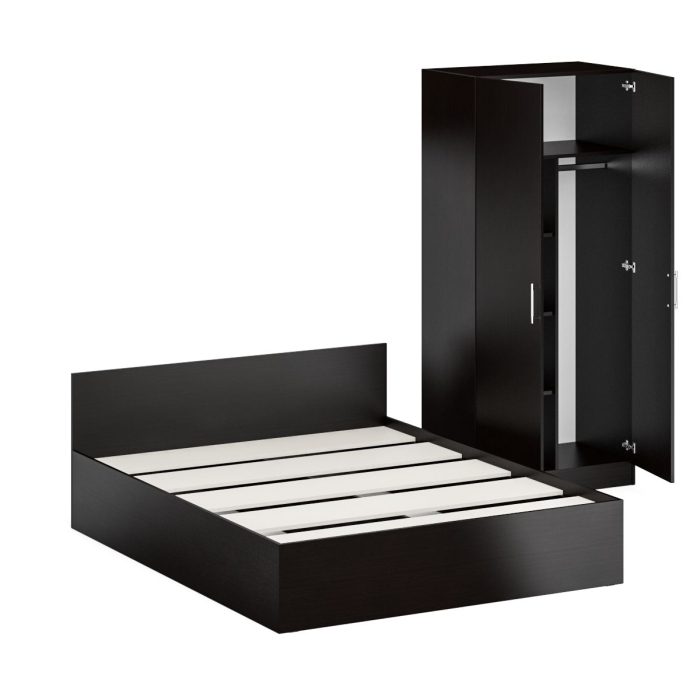 Спальные гарнитуры, Кровать двуспальная 1600 со шкафом для одежды 2-х створчатым Стандарт