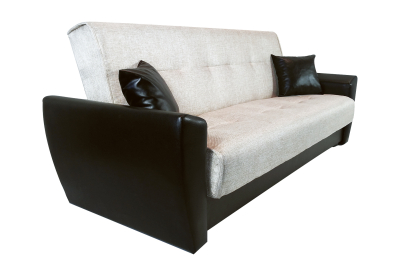 Диван-кровать книжка, Амстердам  120, рогожка/экокожа (Бежевый)