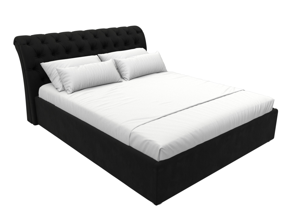 Мягкая кровать, Кровать интерьерная Сицилия 160, микровельвет