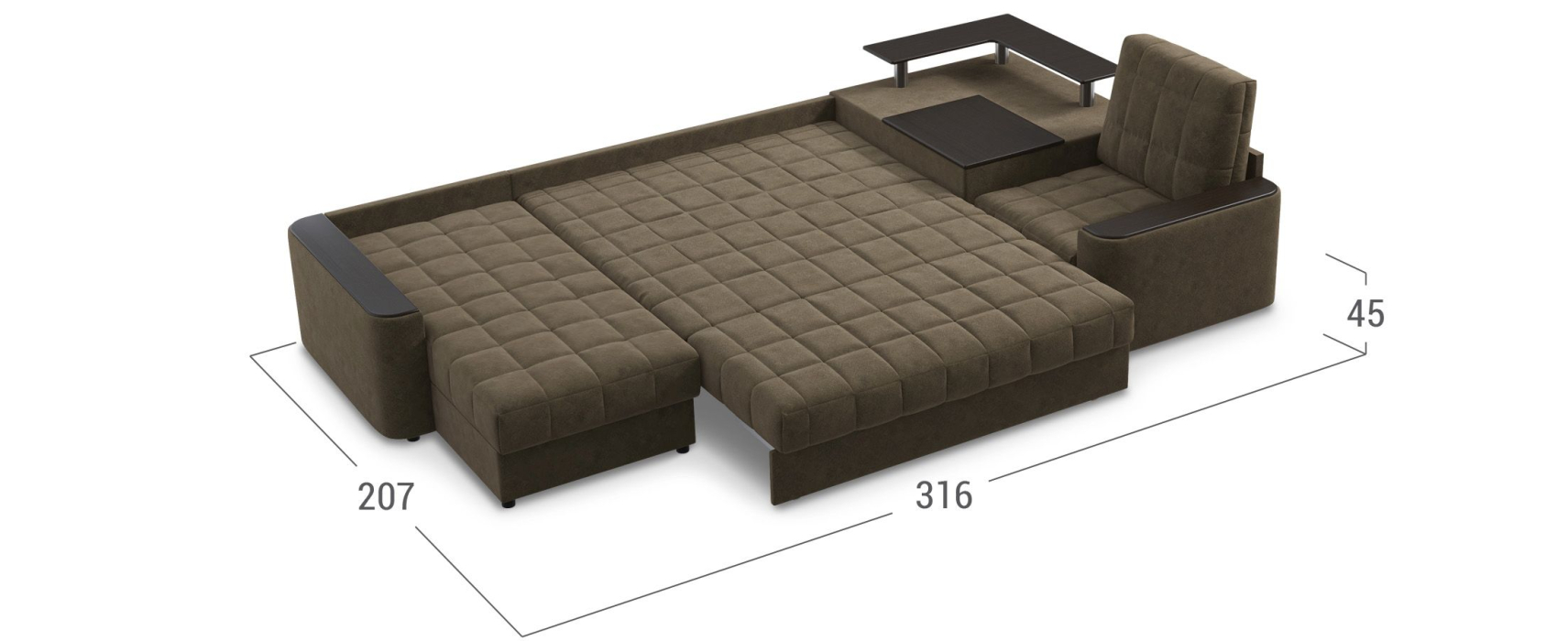 Мягкая мебель, Диван угловой аккордеон Даллас 018