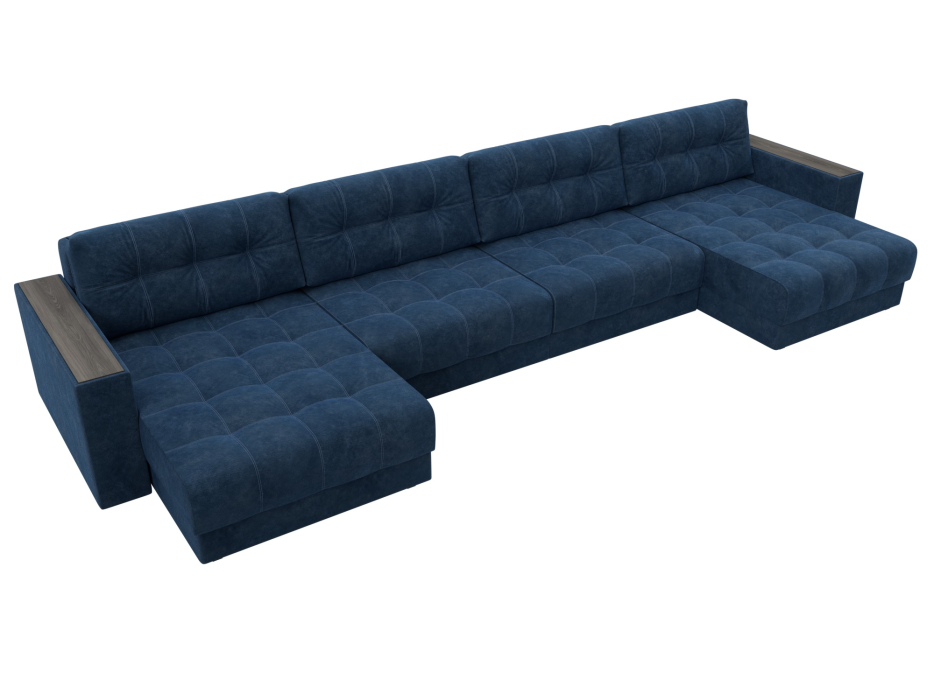 Дизайнерские диваны для гостиной, Диван П-образный с декором Лига-049 НПБ Лонг, велюр BRUT