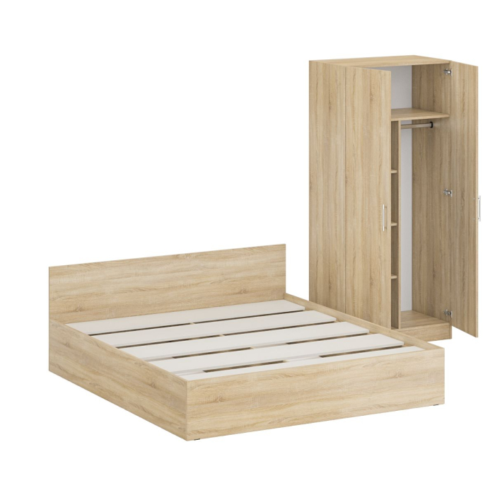 Спальные гарнитуры, Кровать двуспальная 1800 со шкафом для одежды 2-х створчатым Стандарт