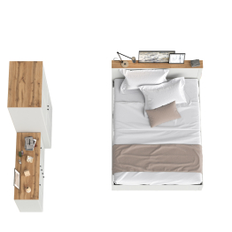 Спальня Остин из комода-тумбы с кроватью 1600 с основанием и бельевого шкафа 13.224