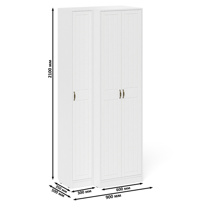 Прихожие, Пенал в прихожую и шкаф две двери П-6 МДФ фрезеровка прованс