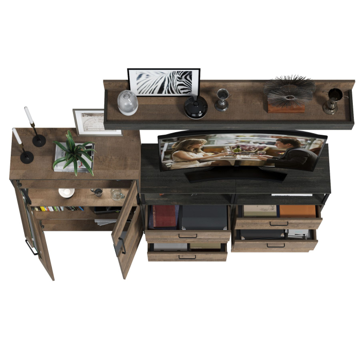 Стенки для гостиной, Набор мебели в гостиную с подсветкой серии Трувор № 9