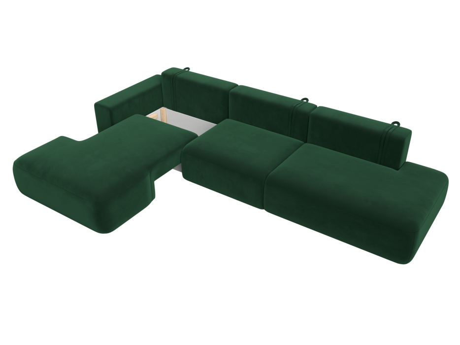 Диваны угловые в гостиную, Диван угловой Лига-036 Модерн Лонг левый угол, велюр