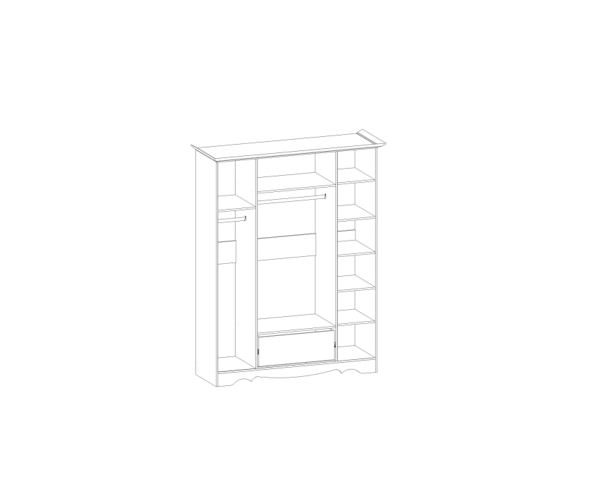 Для одежды, Шкаф четырехдверный Латте 4 