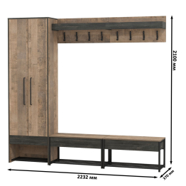 Прихожая Трувор № 211 с вешалкой с крючками