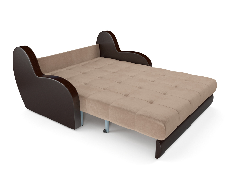 Диваны с ящиком для белья, Диван аккордеон Барон НПБ 155х200 Микровелюр/Экокожа