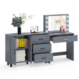 Столик туалетный с подсветкой СТ-4 и комод-тумба с ящиками 123-1204