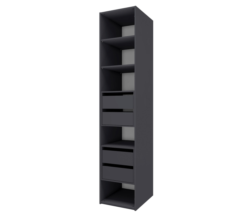 Для одежды, Шкаф 1-дверный с зеркалом Лаура 7 Серый уголь