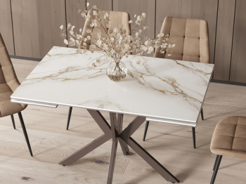 Стол обеденный STOOL GROUP Marmer 120-180/80/76 столешница МДФ16/керамика