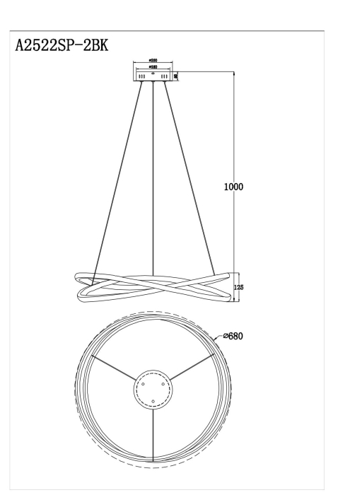 Люстра подвесная, Люстра подвесная SWING 68см
