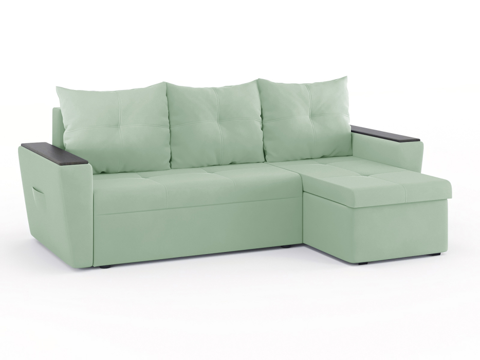 Диваны угловые в гостиную, Диван-кровать угловой Дубай Майами еврокнижка трехсекционная, велюр