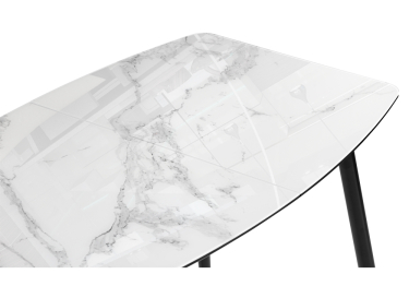 Стол Эмма (вставка стекло / черный / черная шагрень)