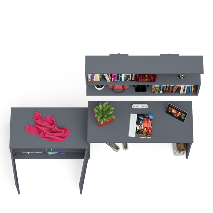 Прямые компьютерные столы, Письменный стол Мори МСП1200 с полкой и тумбой две дверки