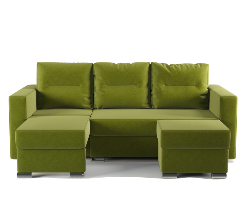 Диваны угловые в гостиную, Угловой диван трансформер Рио левый с пуфиком