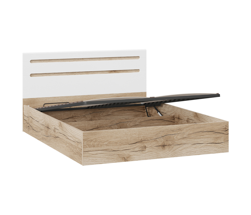 С подъемным механизмом, Фьюжн  Кровать с ПМ (белый глянец/дуб делано)