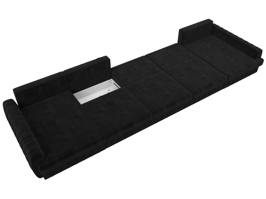 Диваны угловые в гостиную, Диван П-образный Лига-057 НПБ МегаЛонг, велюр SEVEN