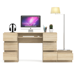 Компьютерный двухтумбовый стол Мори с дополнительной тумбой