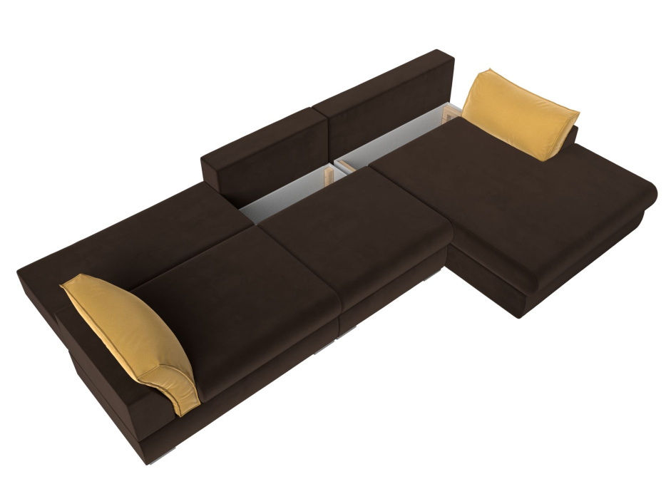 Диваны угловые в гостиную, Угловой диван Пекин Long угол правый, НПБ, микровельвет