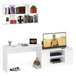 Широкая тумба Мори 1200 с письменным столом 1200.1 и полкой 