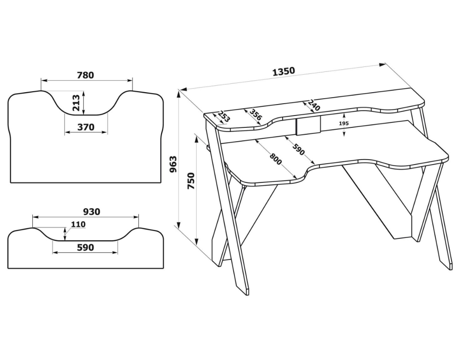 Прямые компьютерные столы, Игровой компьютерный стол КСТ-118