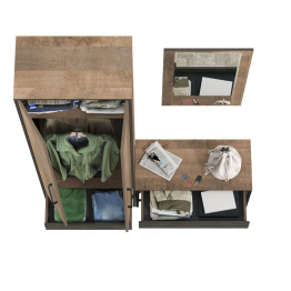 Прихожая с тумбой для обуви с сиденьем и зеркалом Трувор