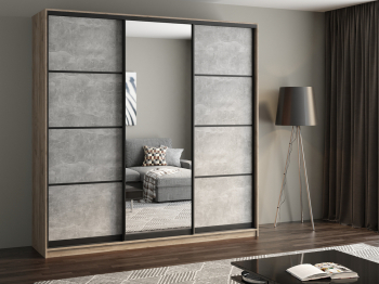 Шкаф купе 3-х дверный АЙСБЕРГ ЛОФТ 240 +зеркало