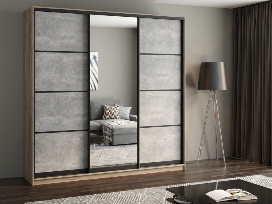 Шкафы-купе, Шкаф купе 3-х дверный АЙСБЕРГ ЛОФТ 240 +зеркало