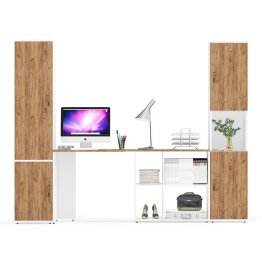 Письменный стол-трансформер Лидер-8 с пеналом для одежды и пеналом с нишей