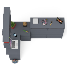 Набор мебели из углового компьютерного стола Мори МС-16 правого с книжной полкой и комода МК1200.10