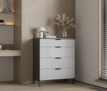 Комод Тренд СБ-3444 4 ящика Белый Диамант серый/МДФ Джаз серый