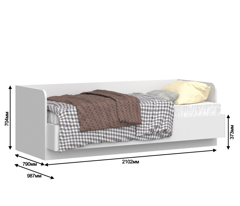 Кровати одноярусные, Кровать (900) Амалия СБ-2867