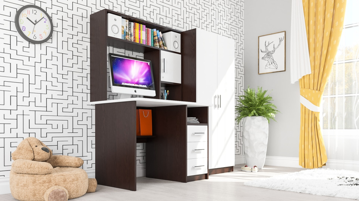 Прямые компьютерные столы, Стол компьютерный со шкафом СК-9